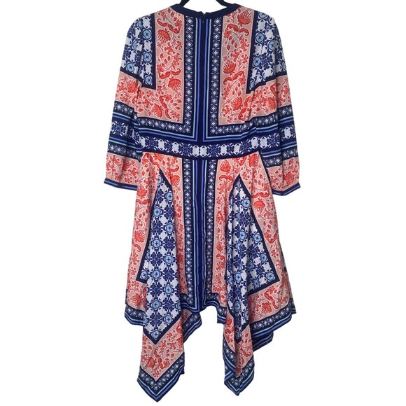 Eliza J Dress Womens Size 10 Bohemian Paisley Print Handkerchief Asymmetrical Co - Picture 10 of 16